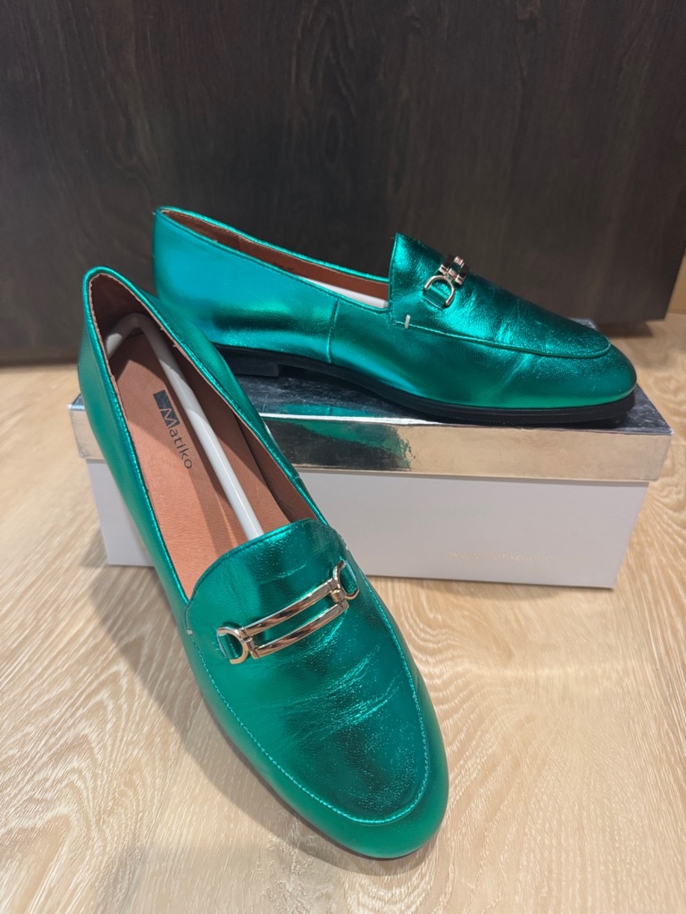 Matiko Emerald Green Loafers Leather